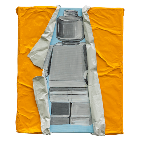 Reflection, Mixed media av Adam Ström. 56 x 47 cm. Tavla, del av serien Wrapped