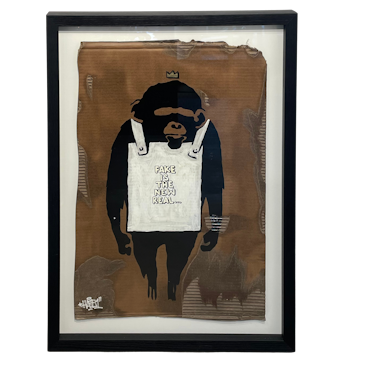 Fake is the New Real, Blandteknik på kartong av Mike Blomqvist, 63x88 cm