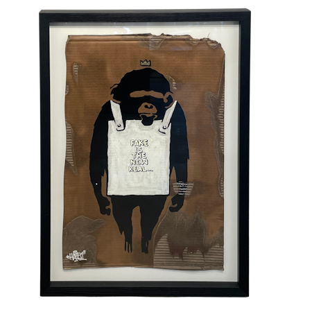 Fake is the New Real, Blandteknik på kartong av Mike Blomqvist, 63x88 cm