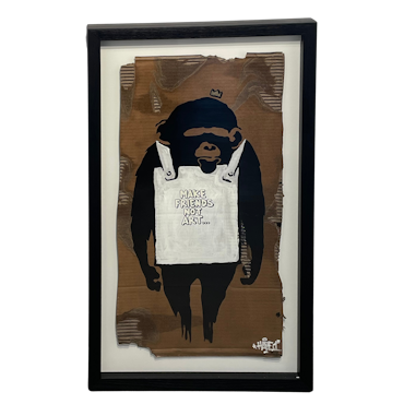 Make Friends Not Art, Blandteknik på kartong av Mike Blomqvist, 51x88 cm