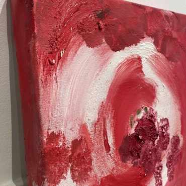 Utan titel, Olja på duk av Monique Lamarche, 31x31 cm