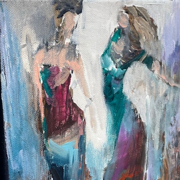 Utan titel, Akryl på duk av Anna-Lena Johansson, 24x24 cm