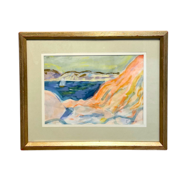 Sommarvik, Akvarell på papper av Knut Irwe, 53x43,5 cm