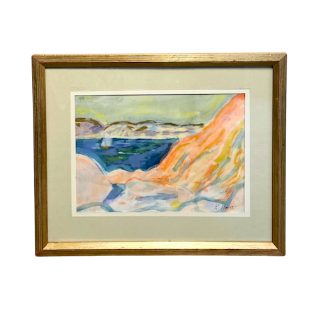 Sommarvik, Akvarell på papper av Knut Irwe, 53x43,5 cm