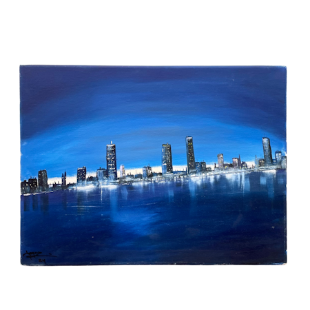 In a New York Minute, Olja på duk av Lasse Kronér, 40x30 cm