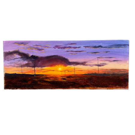 Don't Let the Sun Go Down, Olja på duk av Lasse Kronér, 50x20 cm