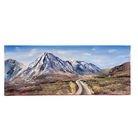 Go Tell It on the Mountain, Olja på duk av Lasse Kronér, 50x20 cm