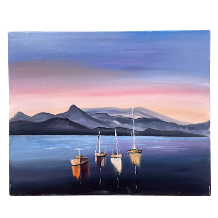 Four tops, Olja på duk av Lasse Kronér, 60x50 cm