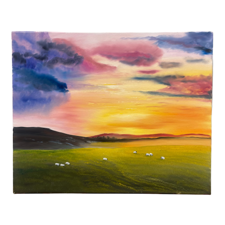 Bö Bö, Olja på duk av Lasse Kronér, 60x50 cm