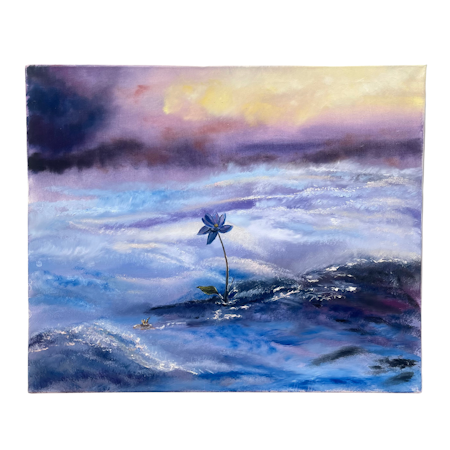 Fading like a flower, Olja på duk av Lasse Kronér, 50x60 cm