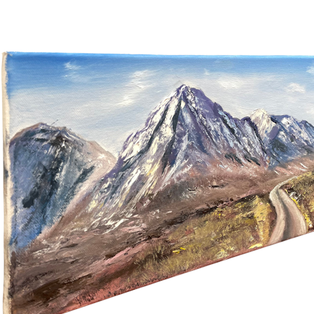 Go Tell It on the Mountain, Olja på duk av Lasse Kronér, 50x20 cm