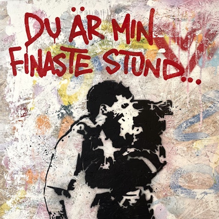 Du är min finaste stund, Blandteknik på trä av Hellstrom Street Art, 66x120 cm