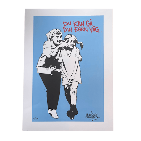 Du kan gå din egen väg, Litografi av Hellstrom Street Art, 50x70 cm