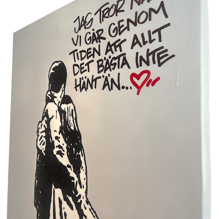 Jag tror när vi går.., Blandteknik på duk av Hellstrom Street Art, 70x100 cm