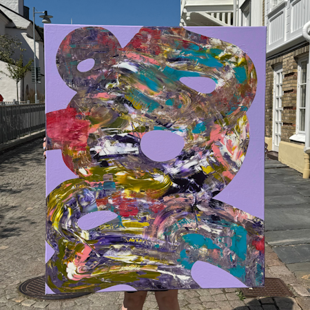 "Double Helix", Akryl på duk av Hanna Ekegren, 100x120 cm