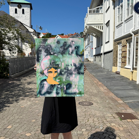 "Faith Hope Love", Akryl på duk av Hanna Ekegren, 50x61 cm