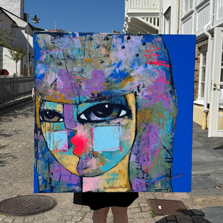 "In love with Klein", Akryl på duk av Hanna Ekegren, 100x100 cm