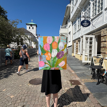 "Längtan", Akryl på duk av Hanna Ekegren, 46x56 cm