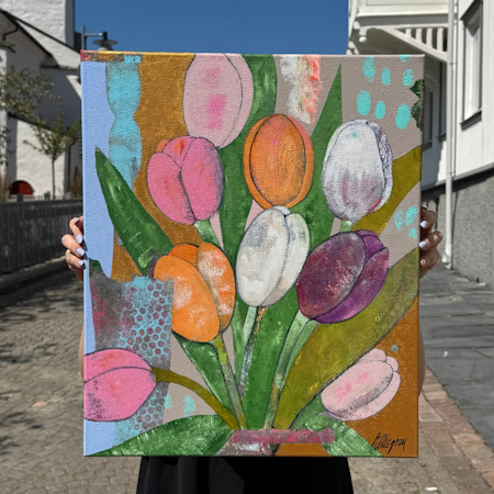 "Längtan", Akryl på duk av Hanna Ekegren, 46x56 cm