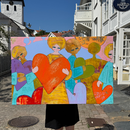 "Tänk med hjärtat", Akryl på duk av Hanna Ekegren, 120x80 cm