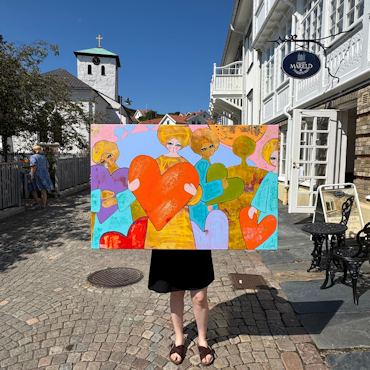 "Tänk med hjärtat", Akryl på duk av Hanna Ekegren, 120x80 cm