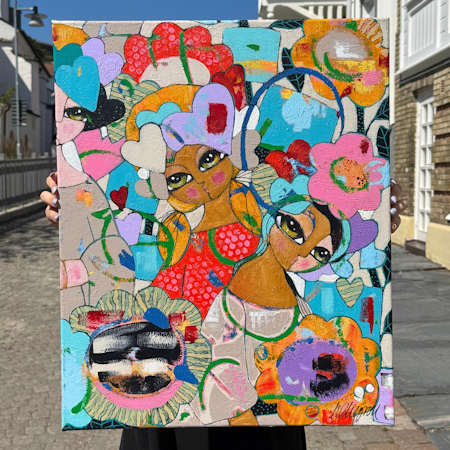 "You are not alone", Akryl på duk av Hanna Ekegren, 50x61 cm