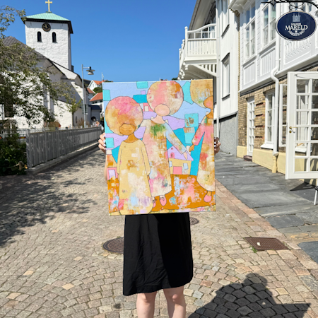 "Du kan också flyga", Akryl på duk av Hanna Ekegren, 50x61 cm