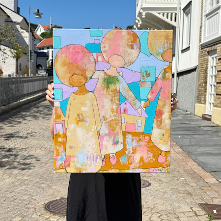 "Du kan också flyga", Akryl på duk av Hanna Ekegren, 50x61 cm