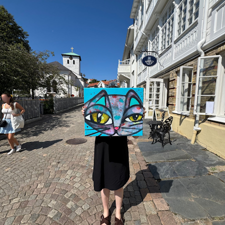 "Love me or loose me forever", Akryl på duk av Hanna Ekegren, 46x38 cm