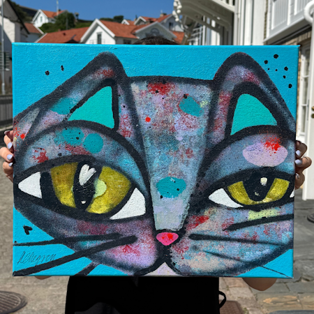 "Love me or loose me forever", Akryl på duk av Hanna Ekegren, 46x38 cm