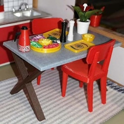 Köksbord med kryssben komplett 1:18