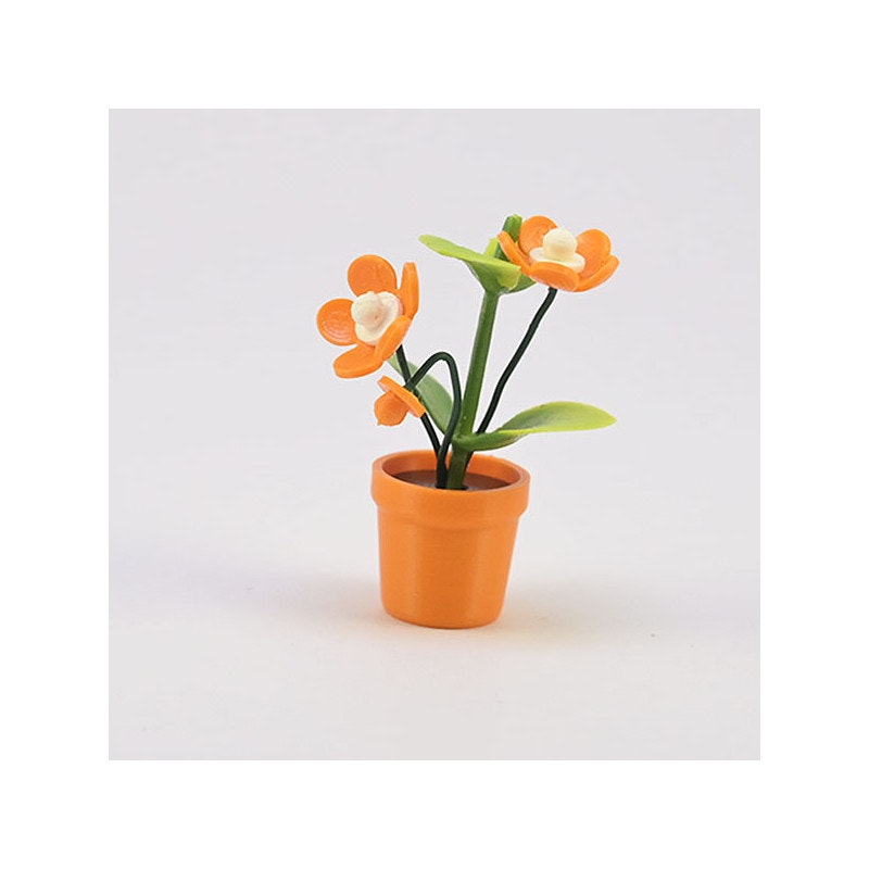 Blomma med knopp i kruka