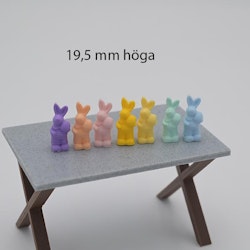 Liten Kanin i pastellfärger 19,5 mm hög