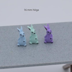 Liten Sittande Kanin i pastellfärger 16 mm hög