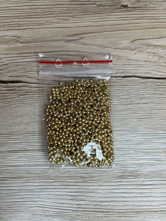 Rund akrylpärla 3 mm, Guldfärg (15g)