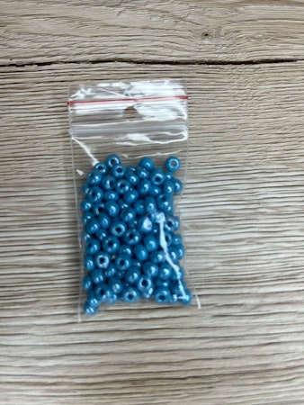 Seed Beads opak lustered 5 mm, Turkos (20g)