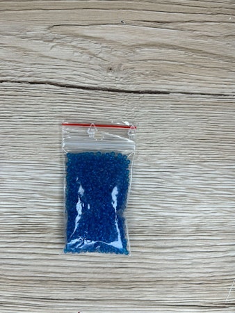 Seed Beads transparent 2,6 mm, Blå (20g)