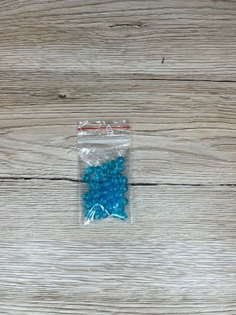 Akrylpärla transparent 6 mm, Turkos (50st)