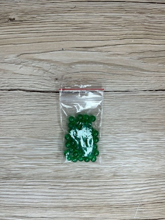 Akrylpärla transparent 6 mm, Grön (50st)