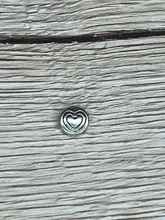 Mellandel Hjärta 6,5x3 mm, Silver (10st)