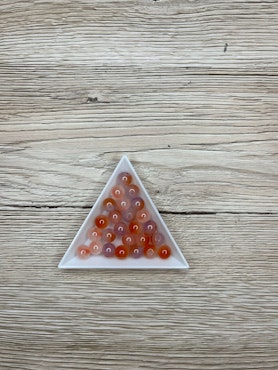 8mm glaspärlor ljusorange mix