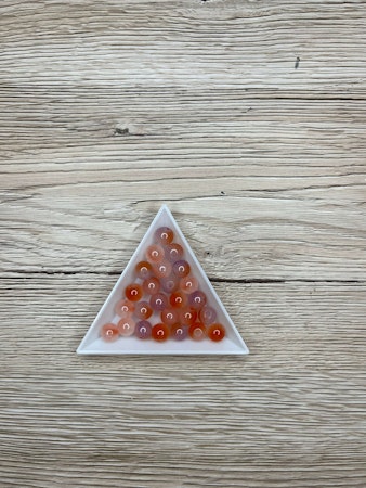 8mm glaspärlor ljusorange mix