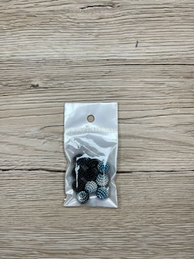 Bubbelpärlor, blå svarta 10mm (10st)