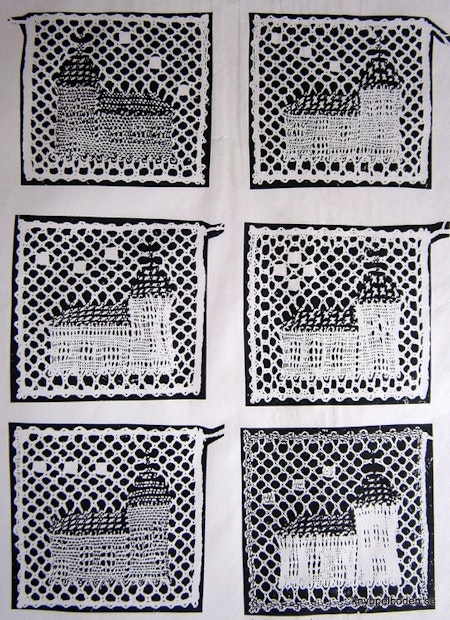 Julkortskyrkor 5x5 cm