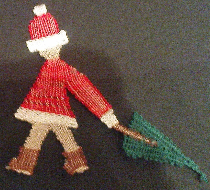 Tomte med gran 2000 7,5x9 cm