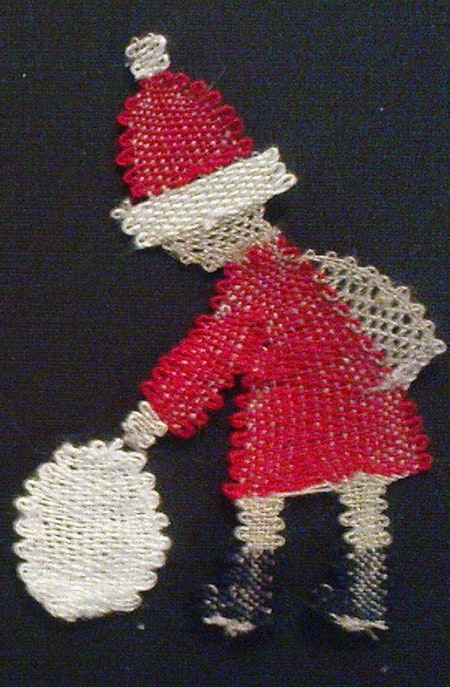 Tomte med snöboll 1995 6,5x5 cm