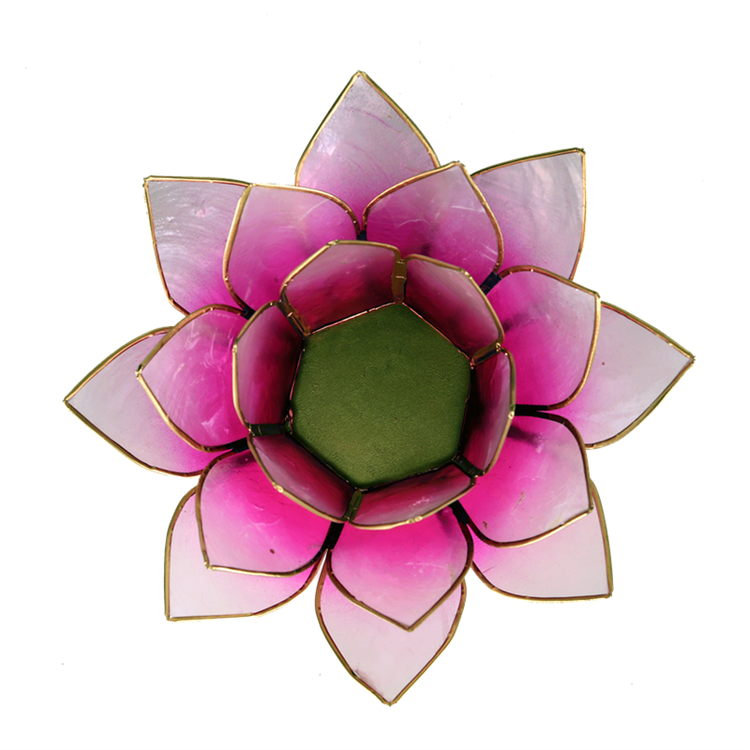 Lotusblomma ljus pink med guldkant, Ljushållare