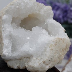 Kristallgeod 8-9 cm, Vit Kalcit