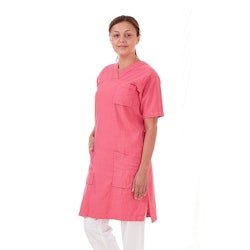 Rosa klänning i 100% krinklad bomull | Comfort