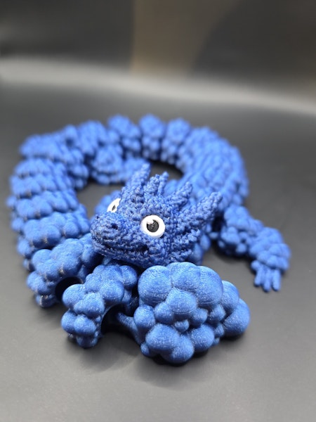 BubbelDraken – Artikulerad 3D-printad Drakfigur i Blått